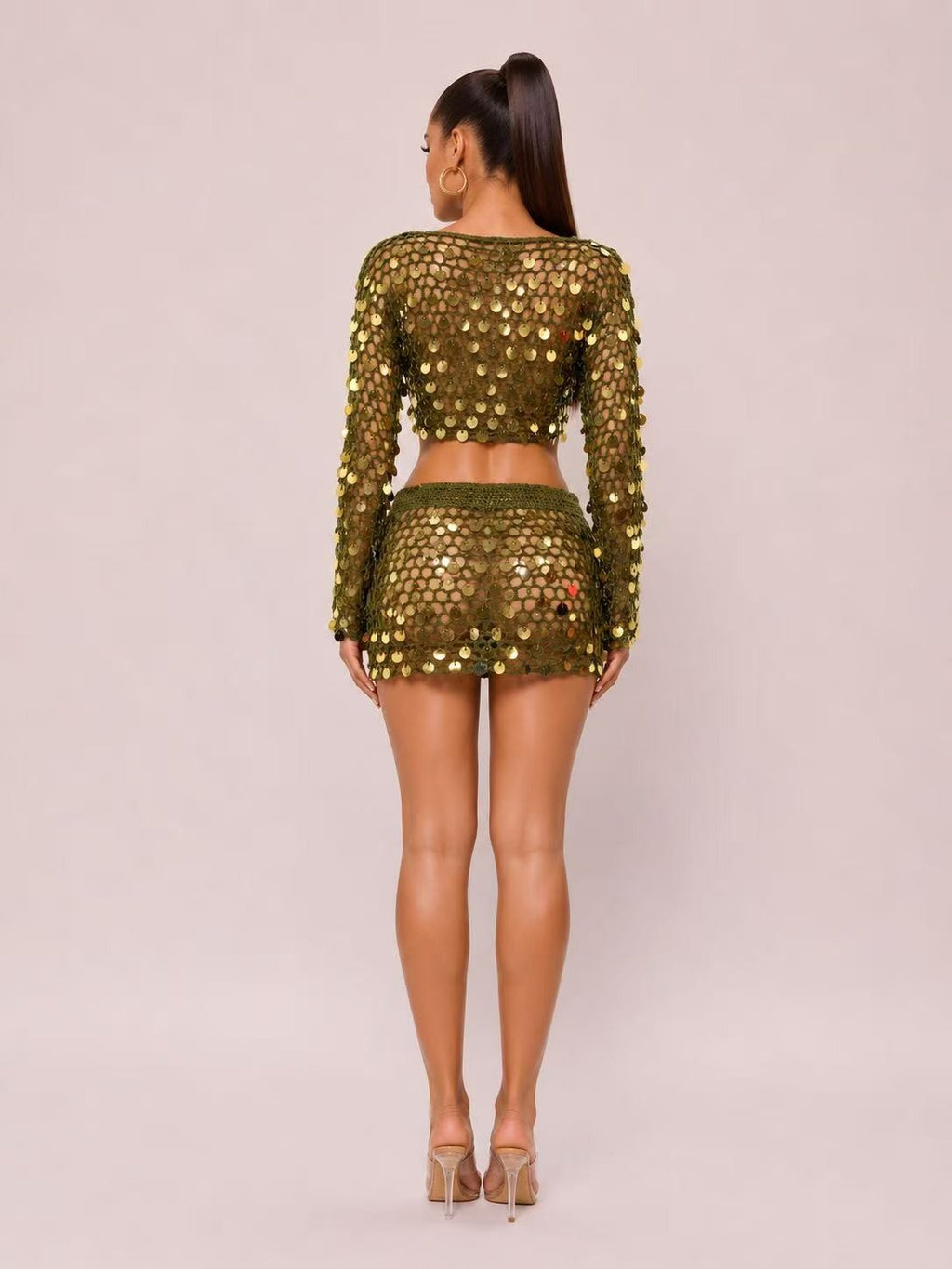Moss Sequin Mesh Set